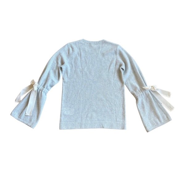Club Monaco Xabrina Cashmere Sweater with Ribbon Ties XS Light Blue - Picture 2 of 7